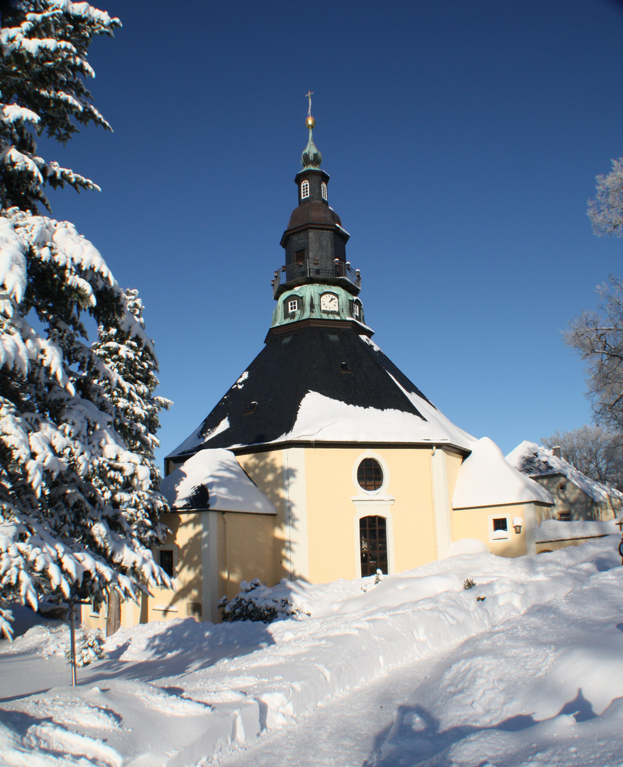 Seiffener Kirche im Schnee