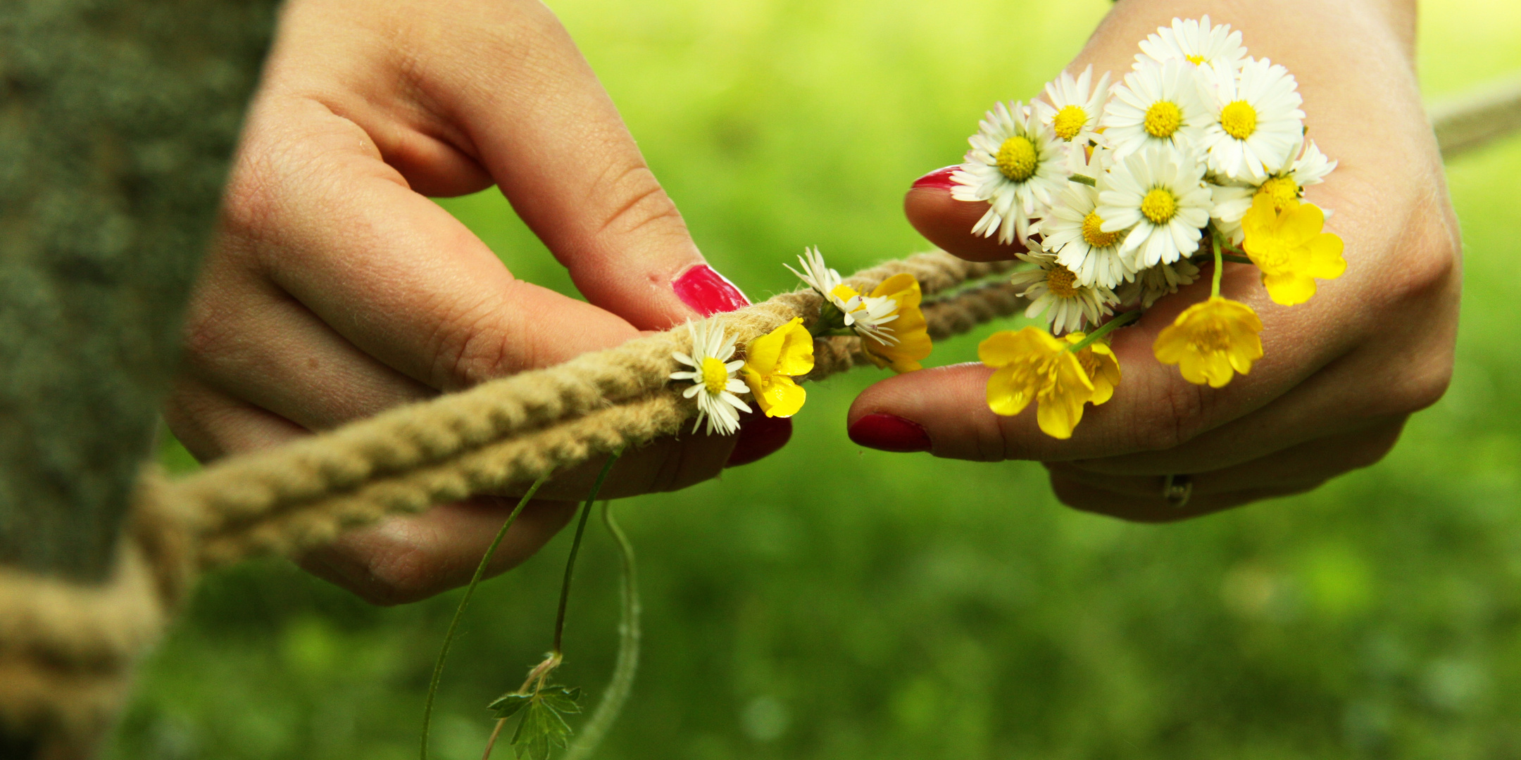 Seil und Blumen