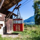 Seilbahn für die Versorgung der Berghütte in Partschins