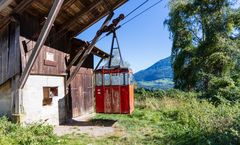 Seilbahn für die Versorgung der Berghütte in Partschins