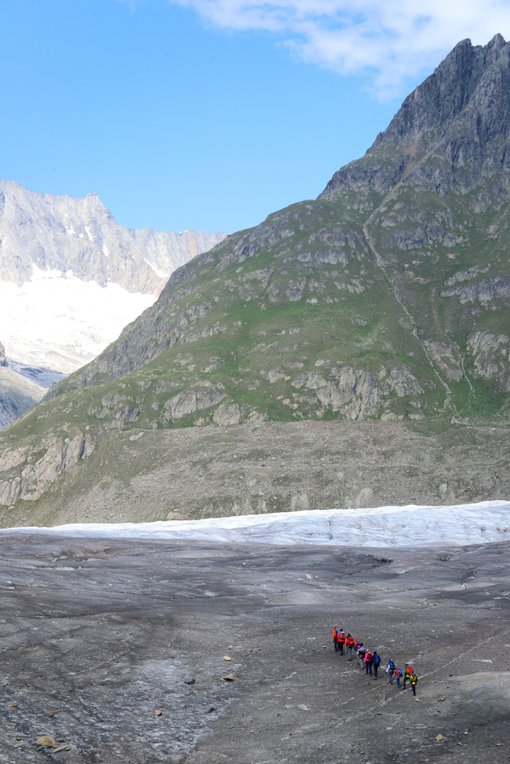 Seilschaft auf dem Aletschgletscher