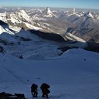 Seilschaft zum höchsten Berg der Schweiz