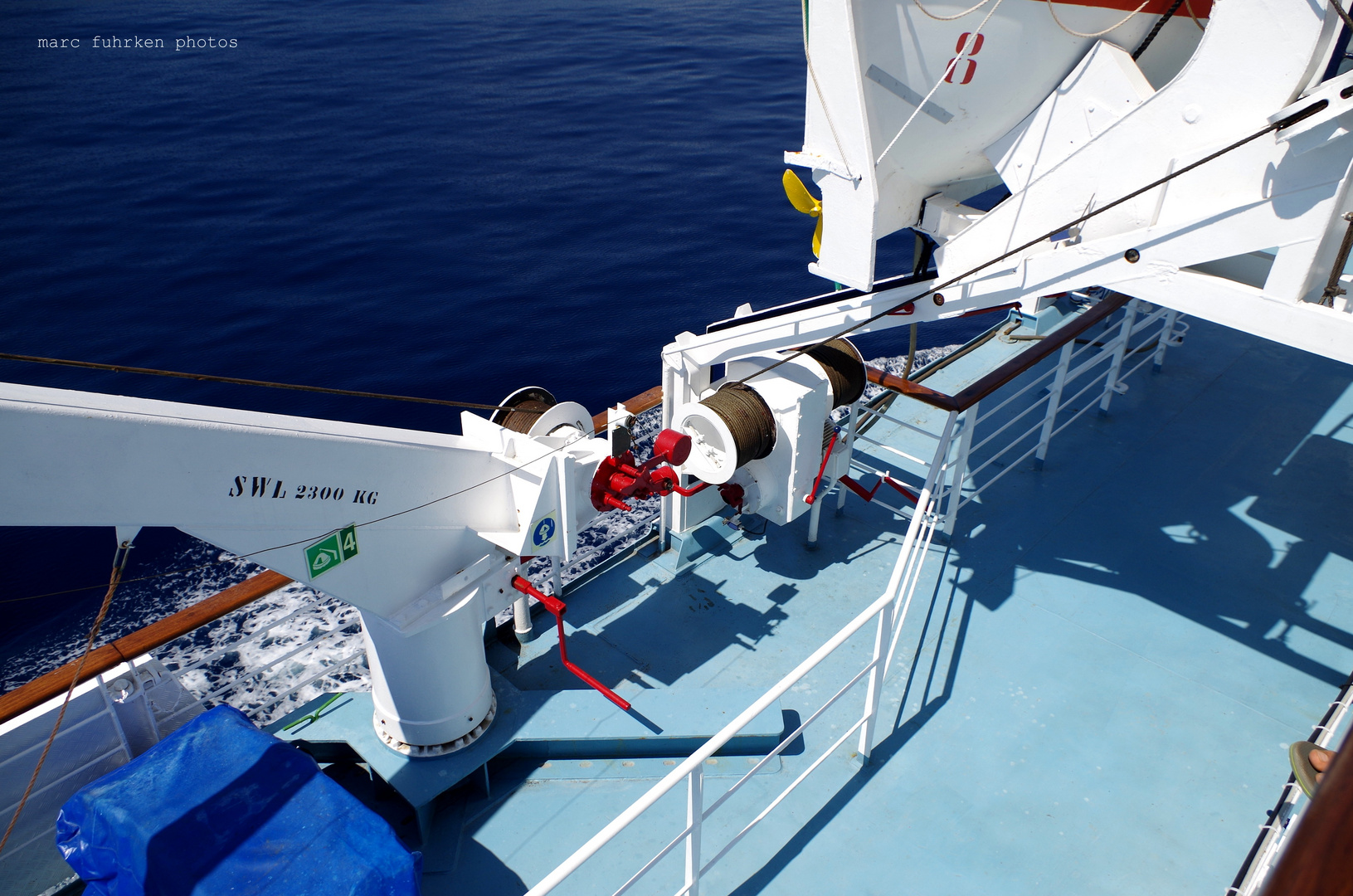 Seilwinde an Bord der Fähre von Corsica Ferries