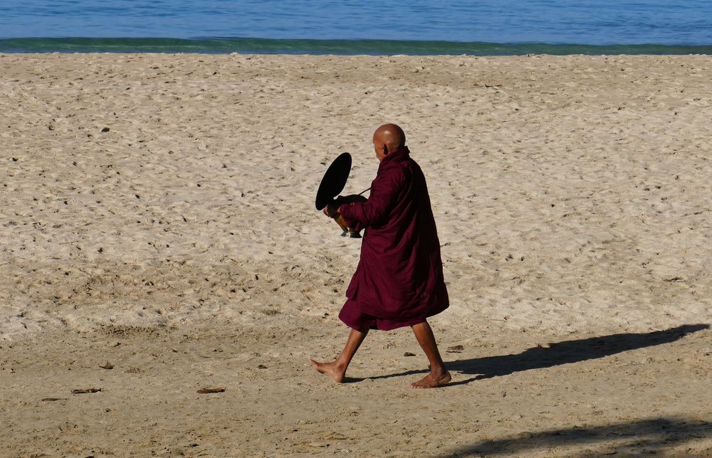 ...sein morgendlicher Gang am Meer...