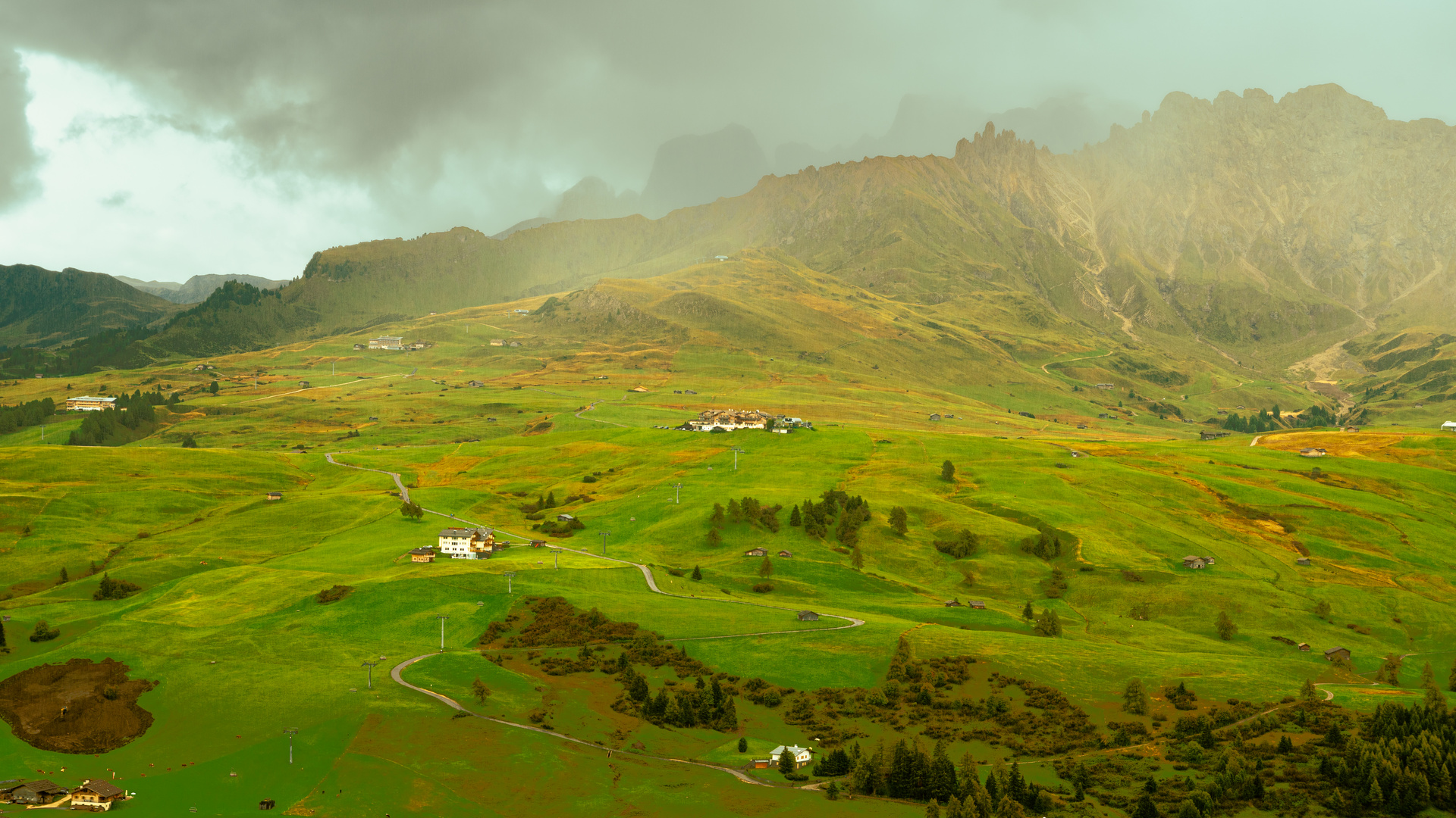 Seiser Alm in Wolken