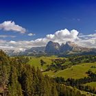 Seiser Alm mit Blick auf Langkofelgruppe 