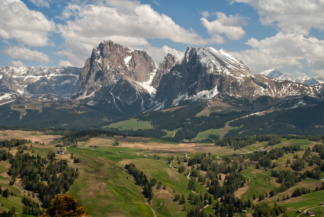 Seiser Alm mit der Langkofelgruppe - Südtirol