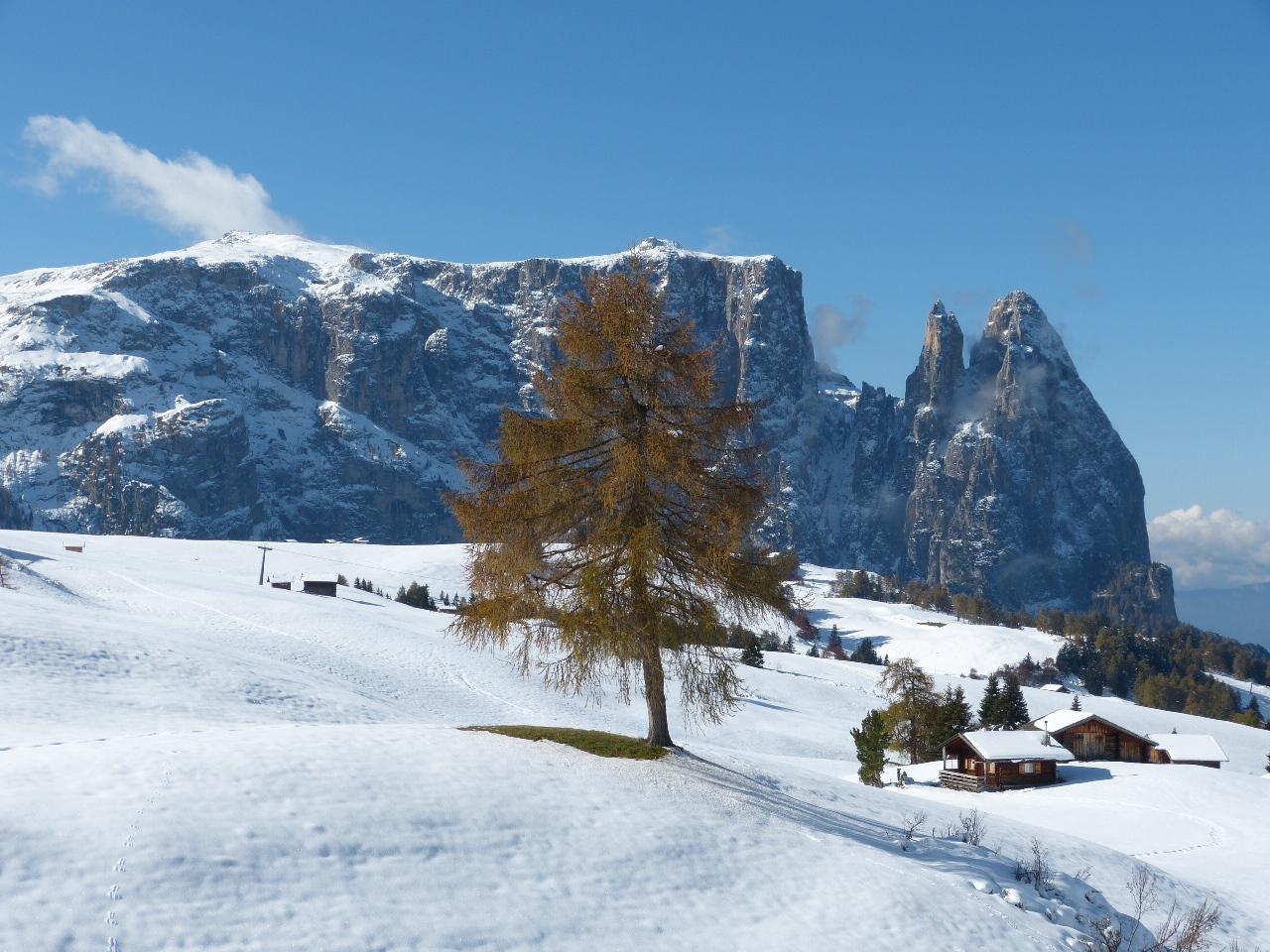 Seiseralm: der Herbst trifft den Winter