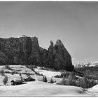 Seiseralm mit Blick auf Santnerspitze und Schlern