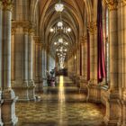 Seitengang vom Festsaal im Wiener Rathaus