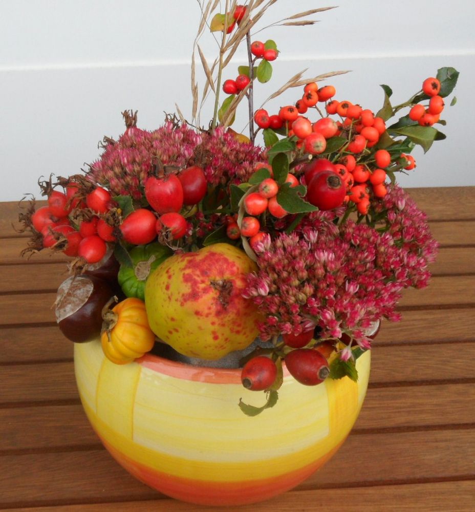 Selbstgemachtes Herbstgesteck Foto & Bild jahreszeiten, herbst