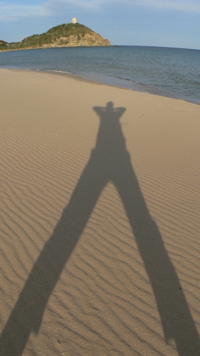 Selbstportrait am Spiaggia in Chia