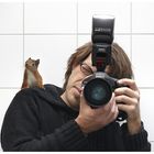 Selbstportrait mit Eichhörnchen