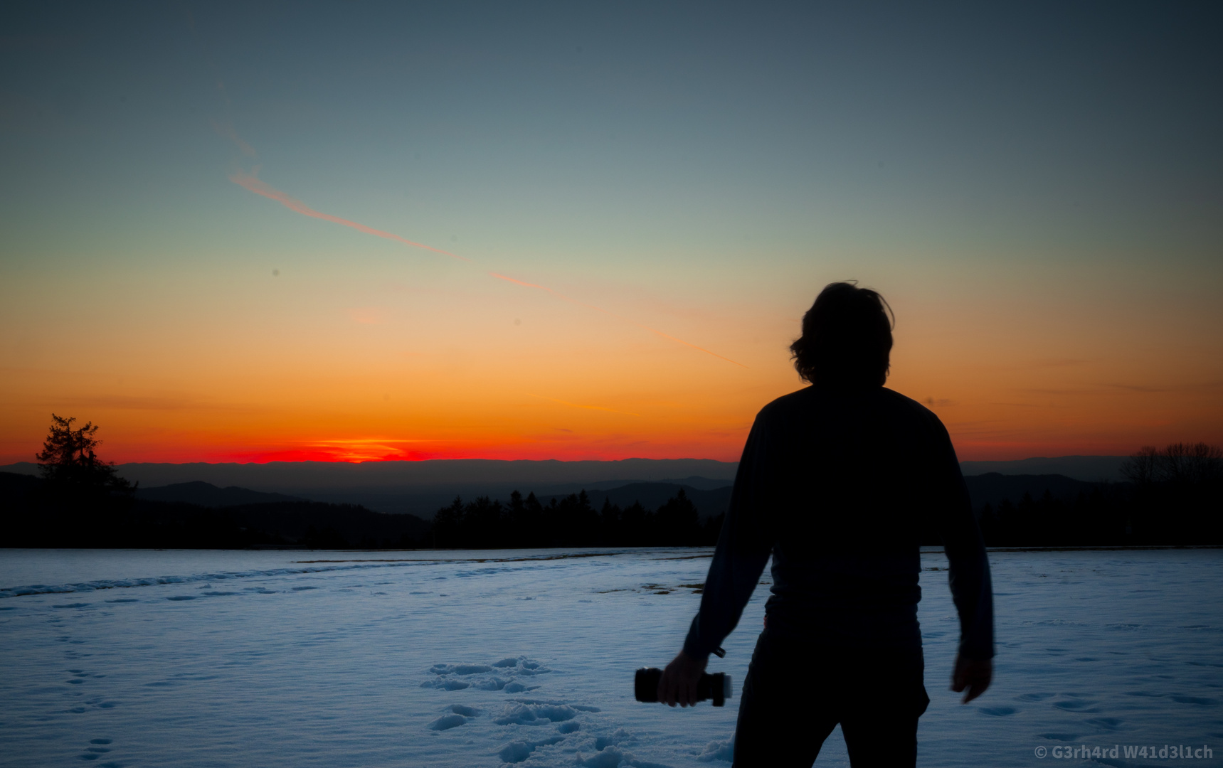 Selbstportrait vor Sonnenuntergang