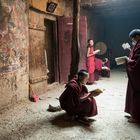 Selbstudium der Novizen vor der Lektion des Lamas, Choede Monastery, Tibet