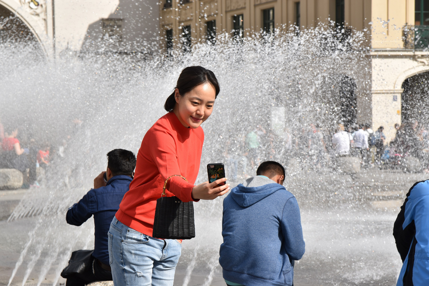 Selfie am Stachusbrunnen