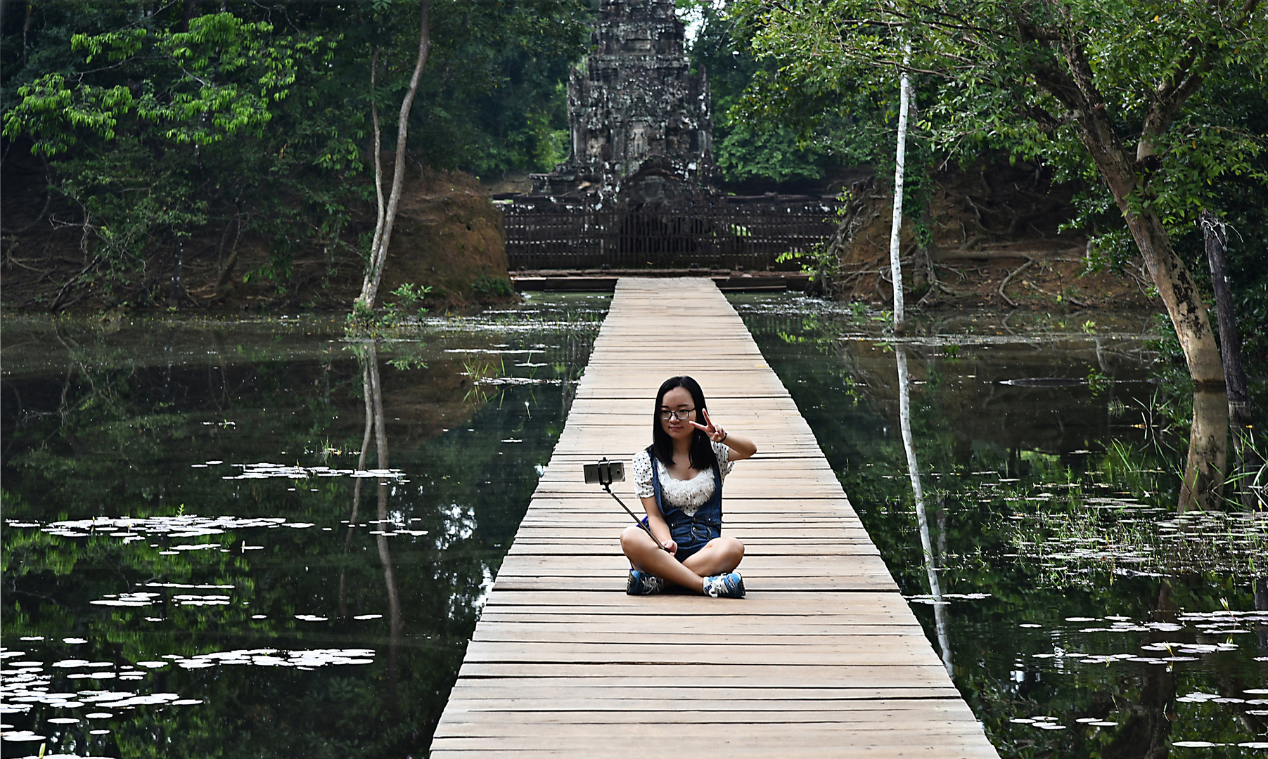 selfie at Neak Pean 