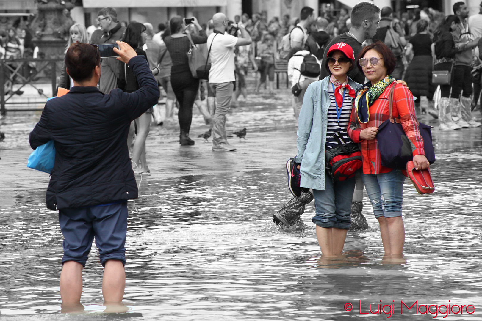 Selfie in acqua alta