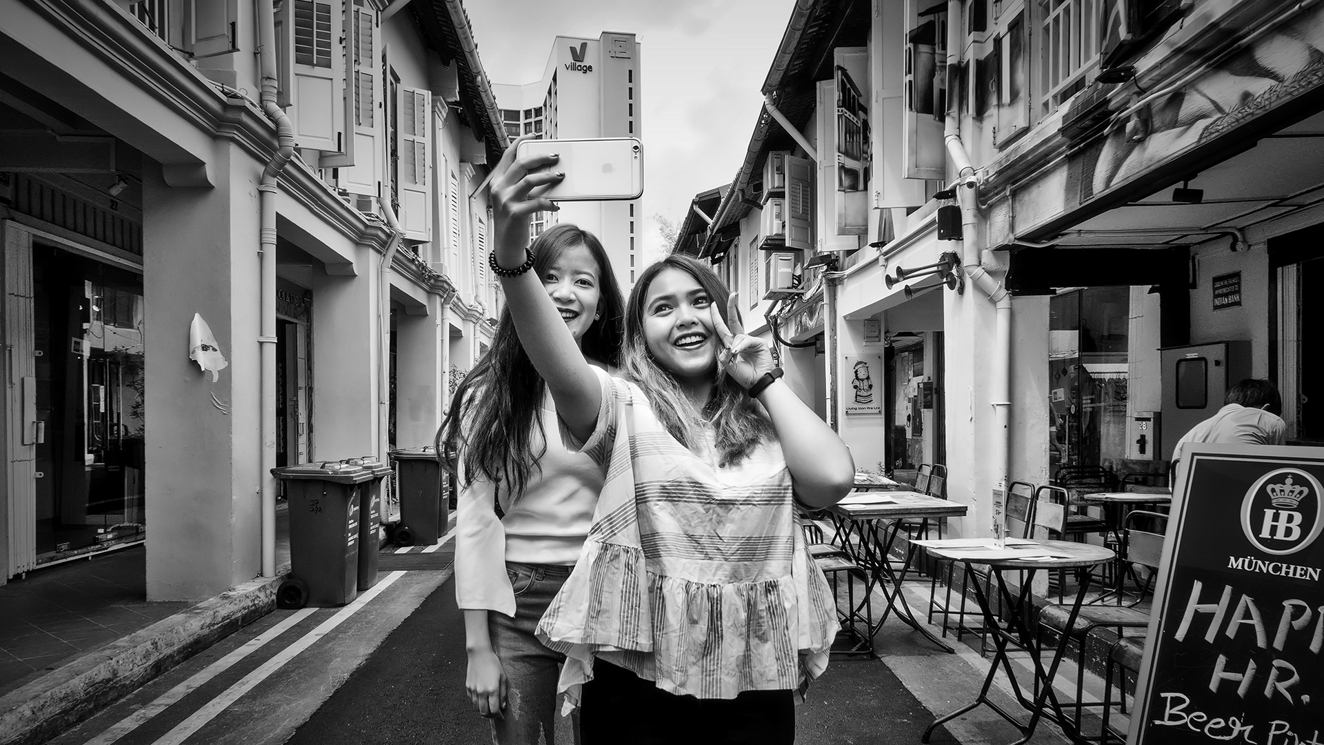 selfie in der Haji Lane, Singapore