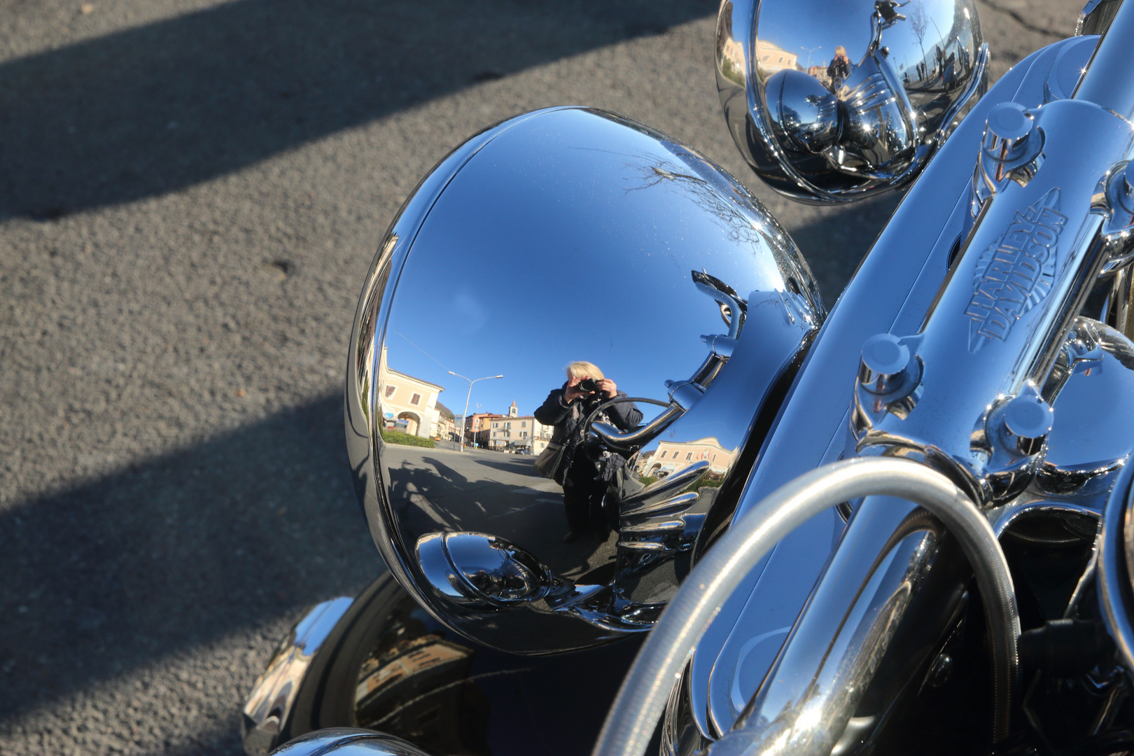 Selfie in der Harley