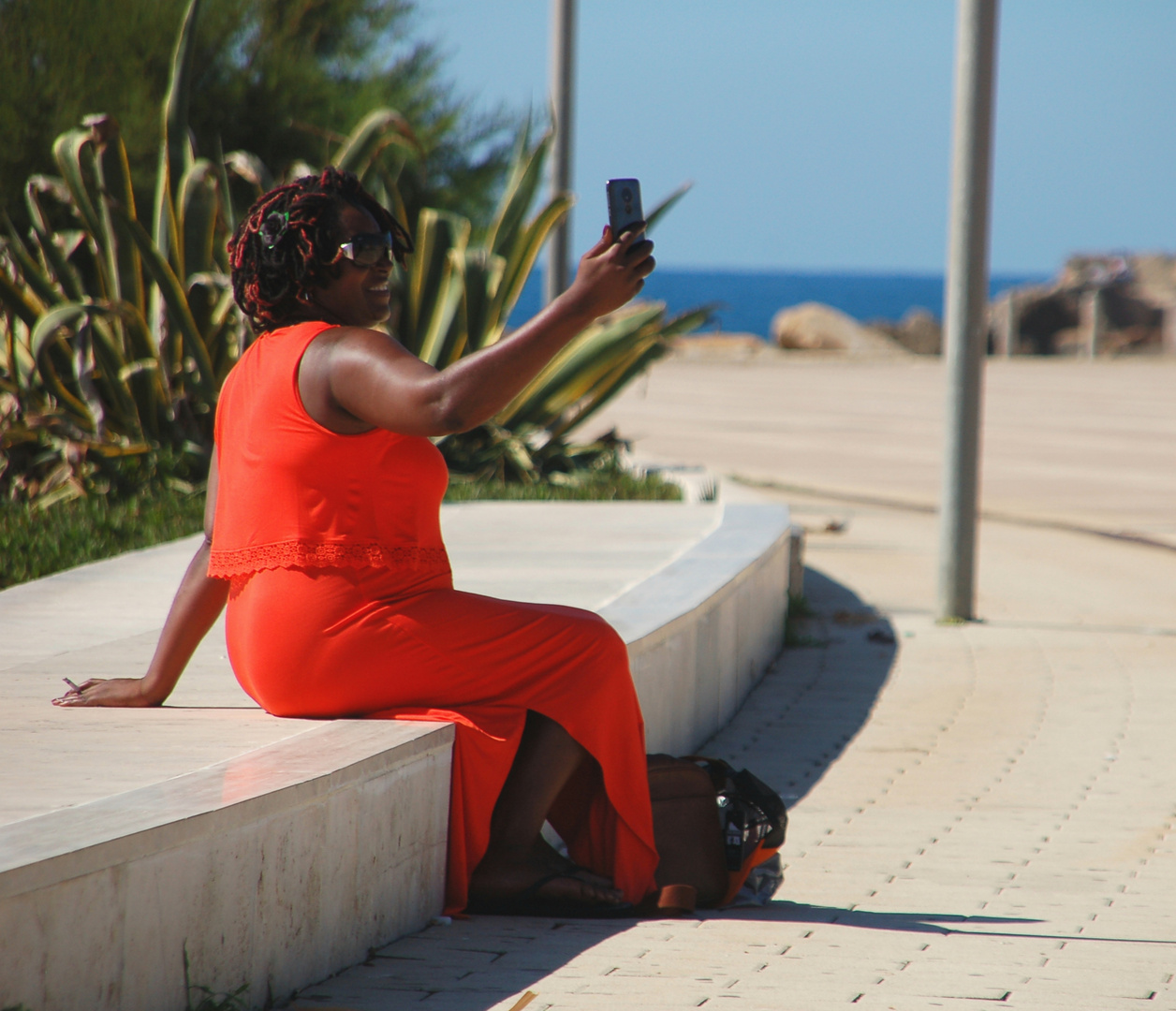 Selfie in orange