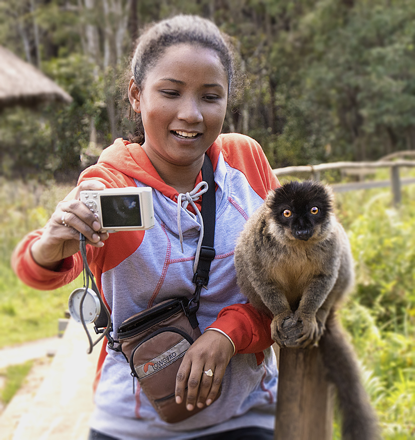 Selfie mit Lemur