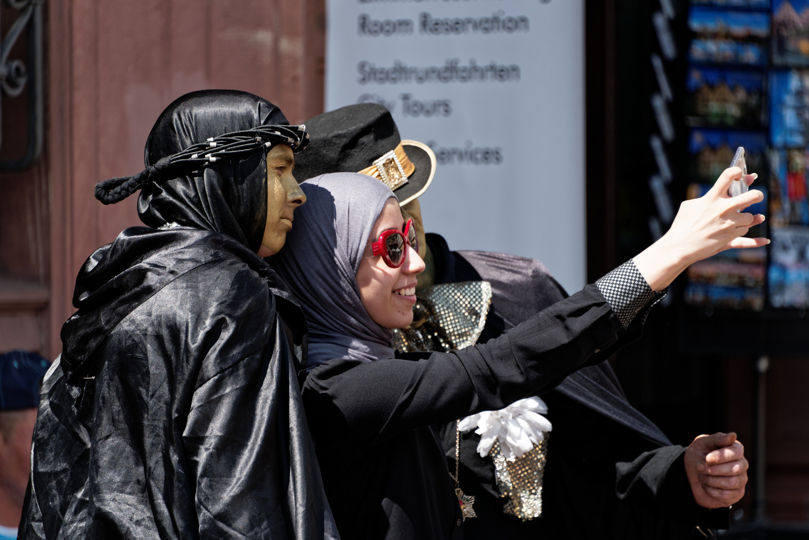 Selfie mit "Living Mannequins"