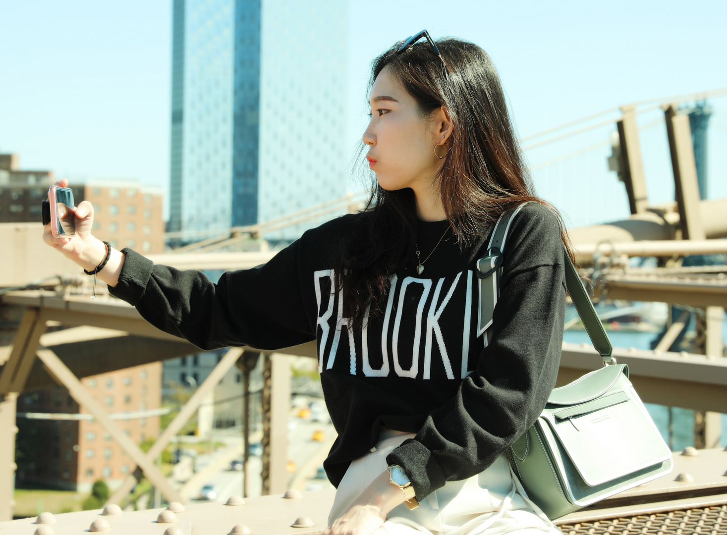 Selfiewahn auf der Brooklyn Bridge