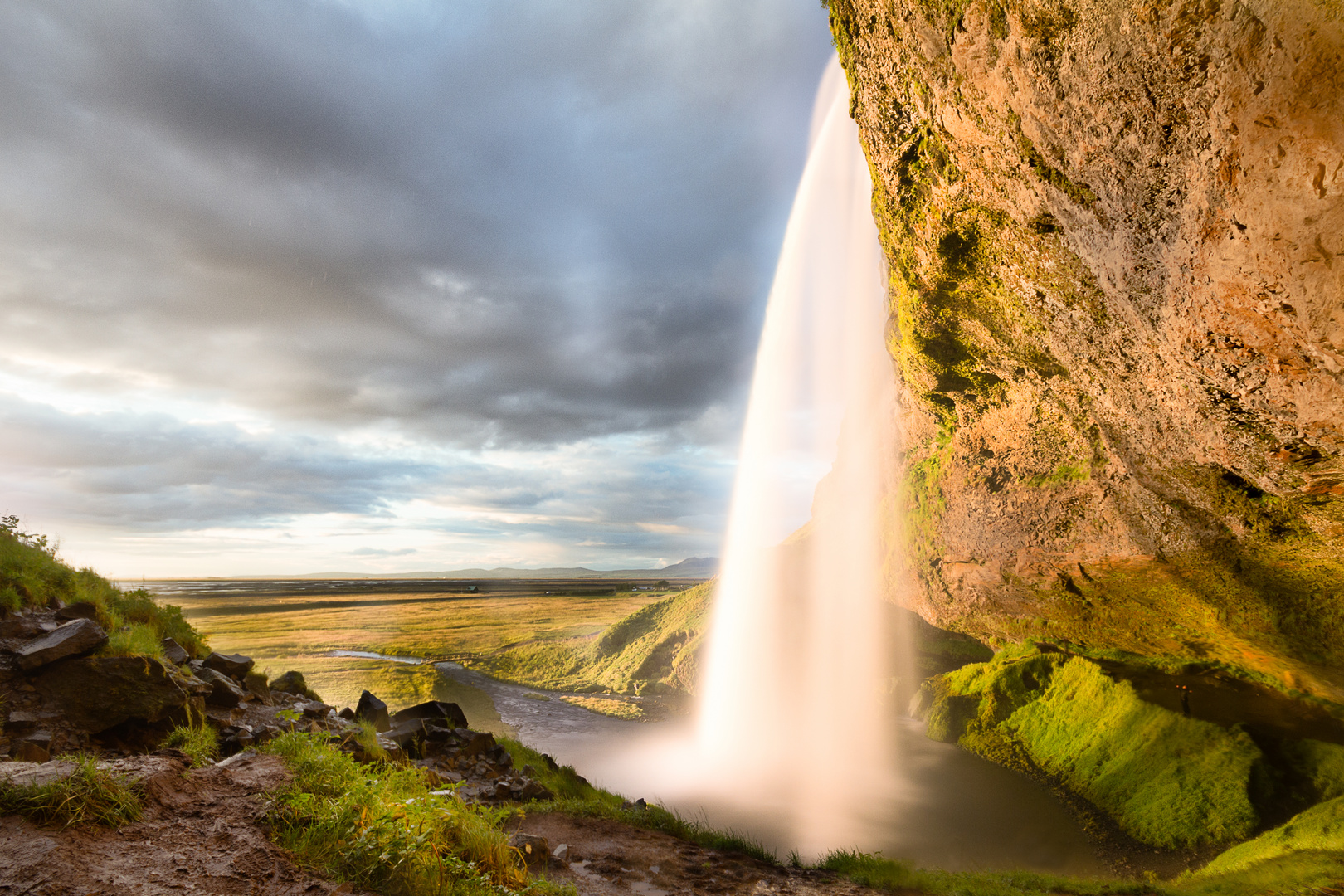 Seljalandsfoss bei Sonnenuntergang