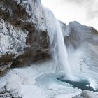 Seljalandsfoss Wasserfall im Winter