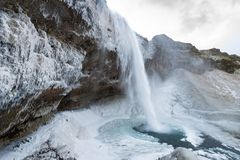 Seljalandsfoss Wasserfall im Winter