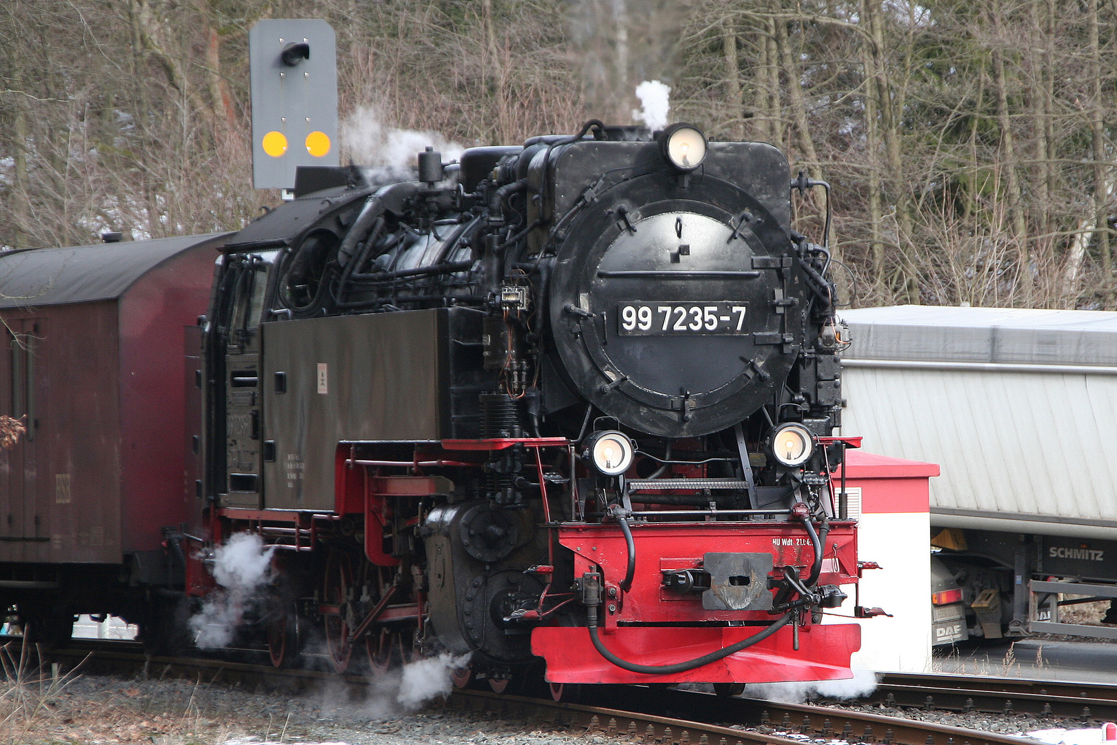 Selketalbahn - Dampflokomotive im Bhf. Mägdesprung