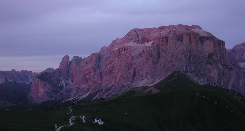 Sellagruppe nach Sonnenuntergang