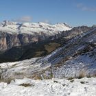 Sellaschnee  am Ankunftstag in den Dolomiten