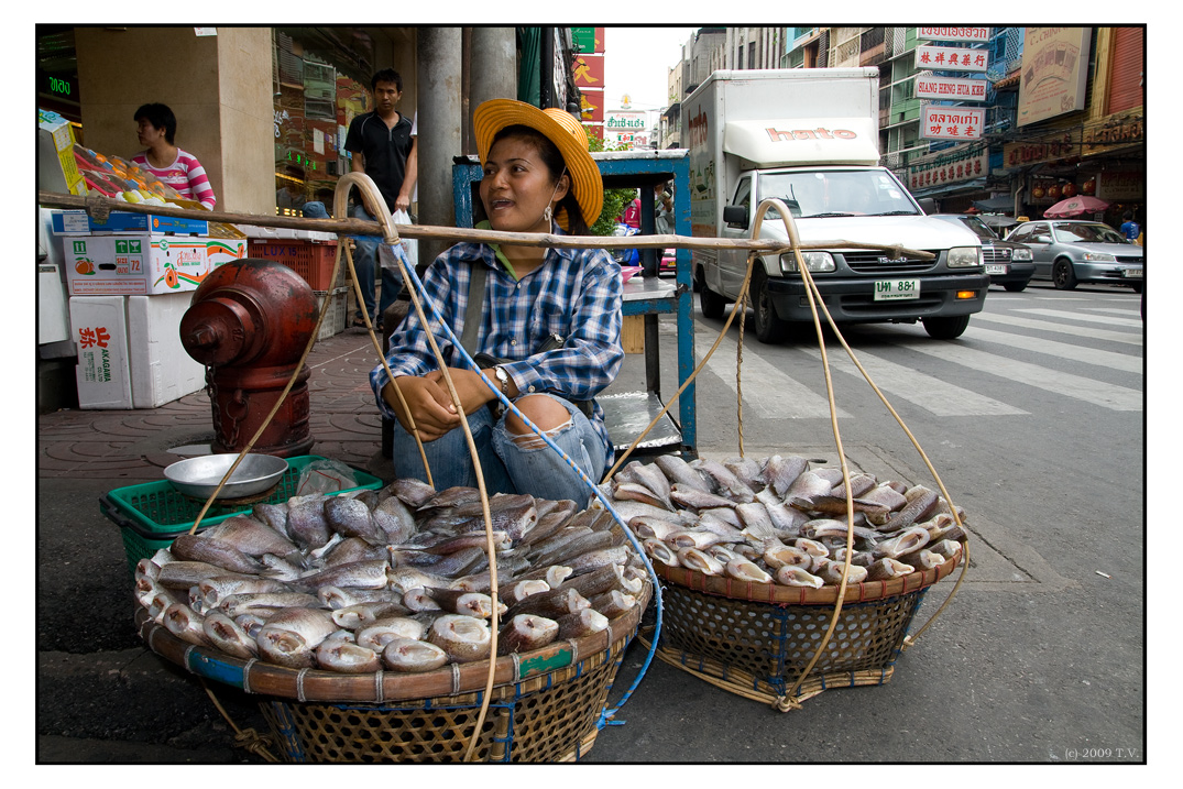 selling fish in the streets