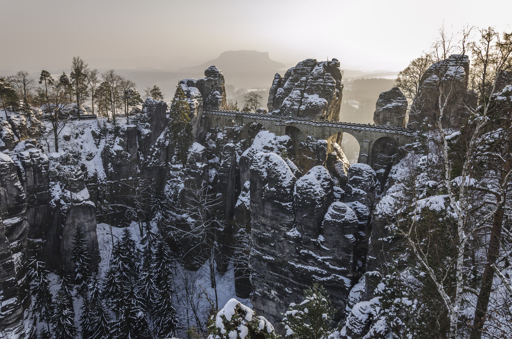 Seltener Anblick - Bastei (fast) ohne Besucher