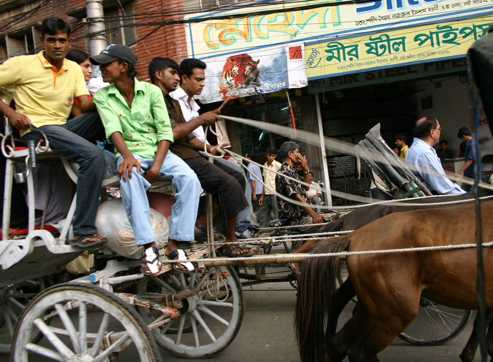 Seltener Anblick - Kutschfahrt in Dhaka