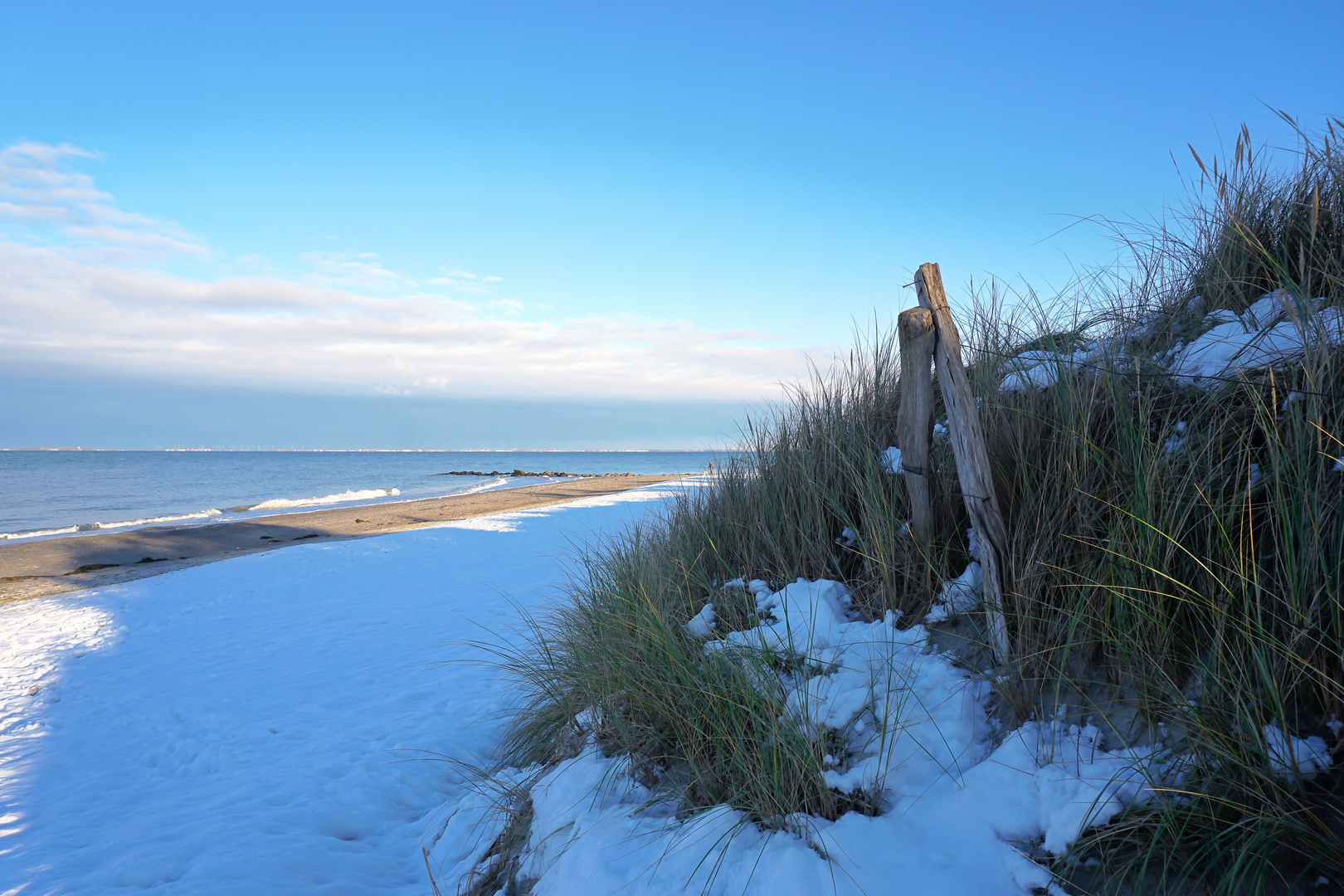 Seltenheit. Schnee in Schleswig-Holstein.