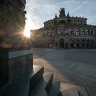 Semper-Oper bei Sonnenuntergang