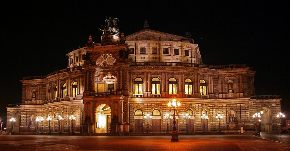 Semperoper in Dresden at Night
