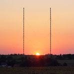 Sendeanlage Wachenbrunn bei Sonnenuntergang