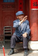 Senior Bai citizen in Xizhou, Yunnan, China