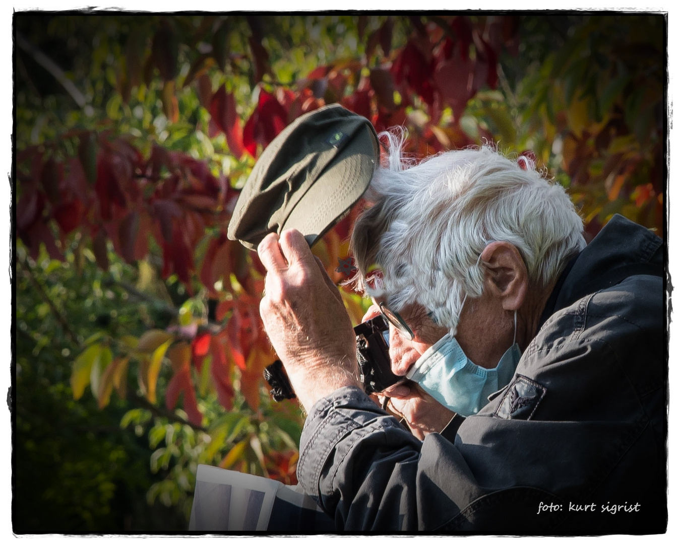 Seniorenfotograf der heutigen Zeit.....Blendschutz, Mundschutz, Leidenschaft