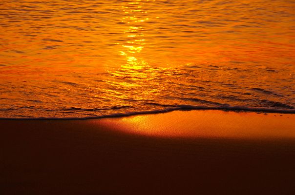Sensationelles Abendrot am Strand