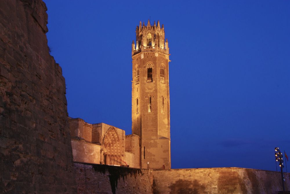 Seu Vella de LLeida al anochecer