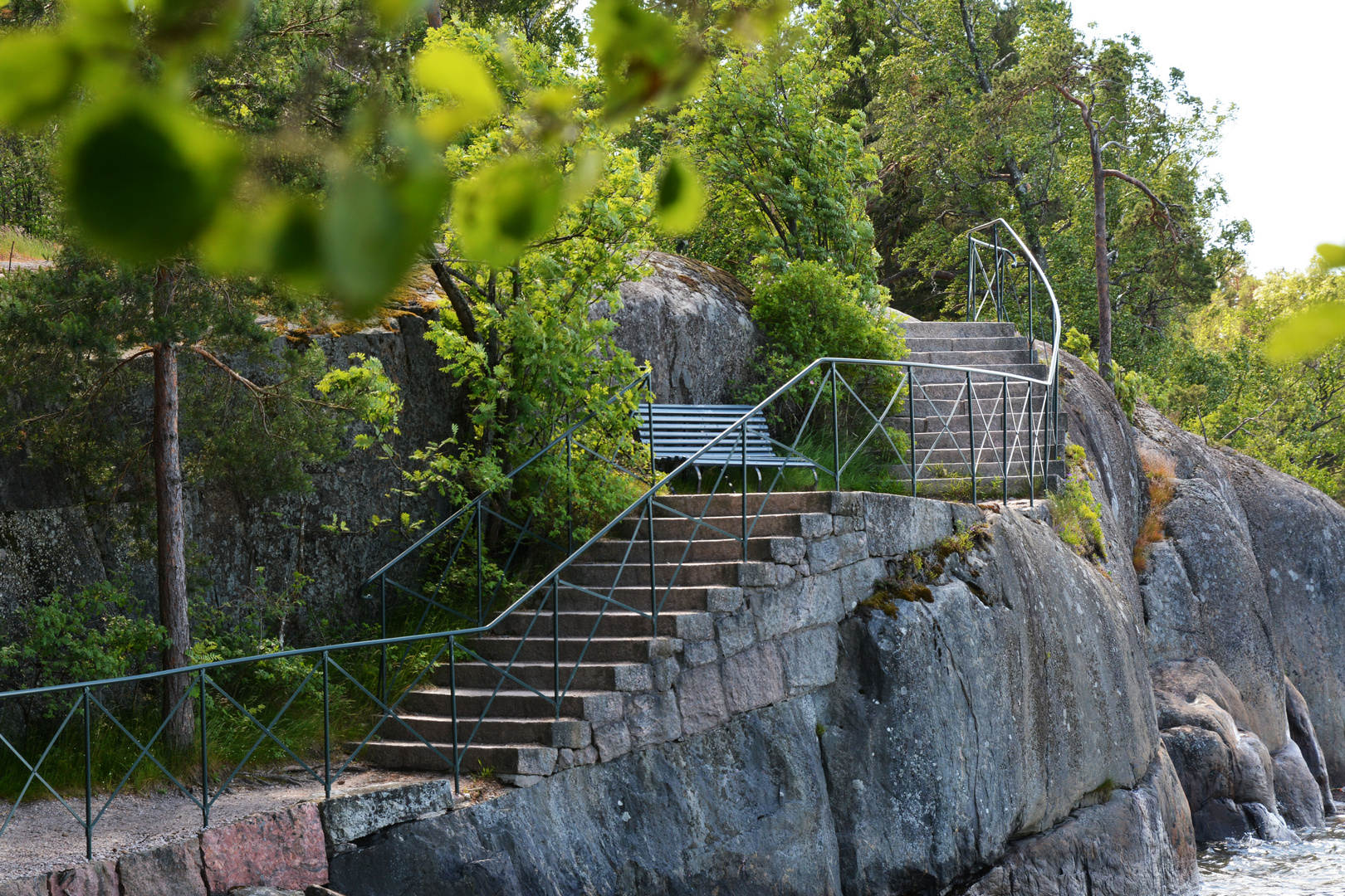 Seurasaari, the stone steps on the walking way