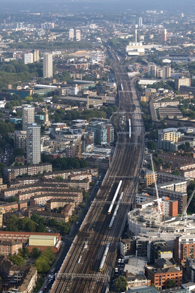 Seven trains on the move