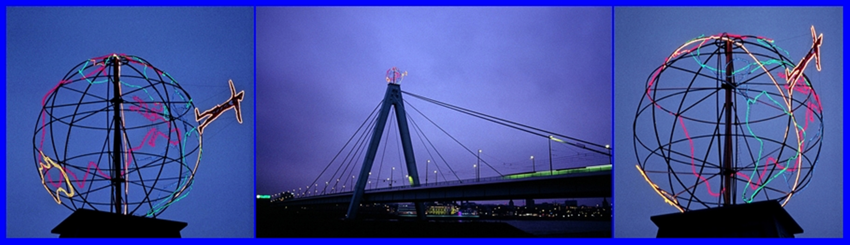 Severinsbrücke mit Weltkugel Collage #2