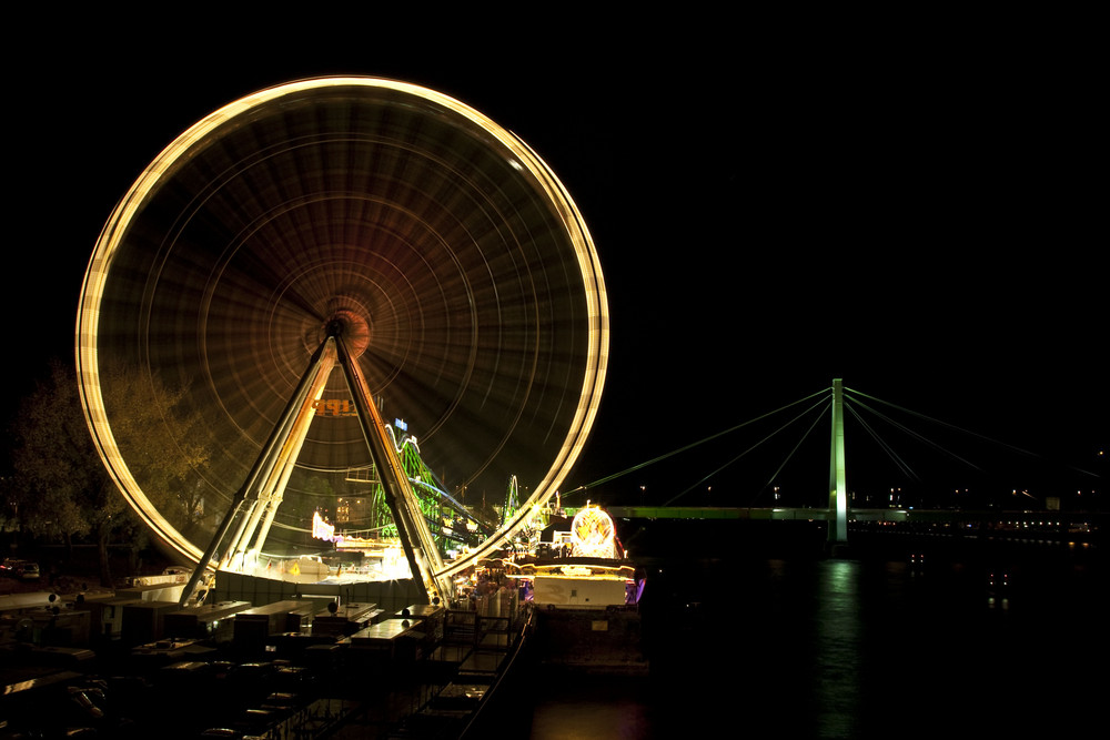 Severinsbrücke und Deutzer Kirmes, Köln