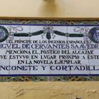 Sevilla, eine Gedenktafel für den Schöpfer des "Don Quichote & Sancho Pansa"
